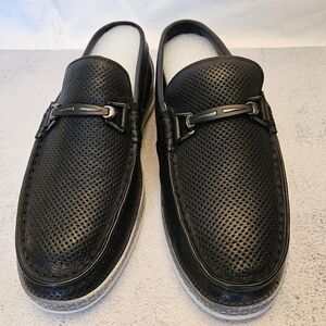 NIB Size 8 Men’s Black Leather Loafers with Dots, Snover